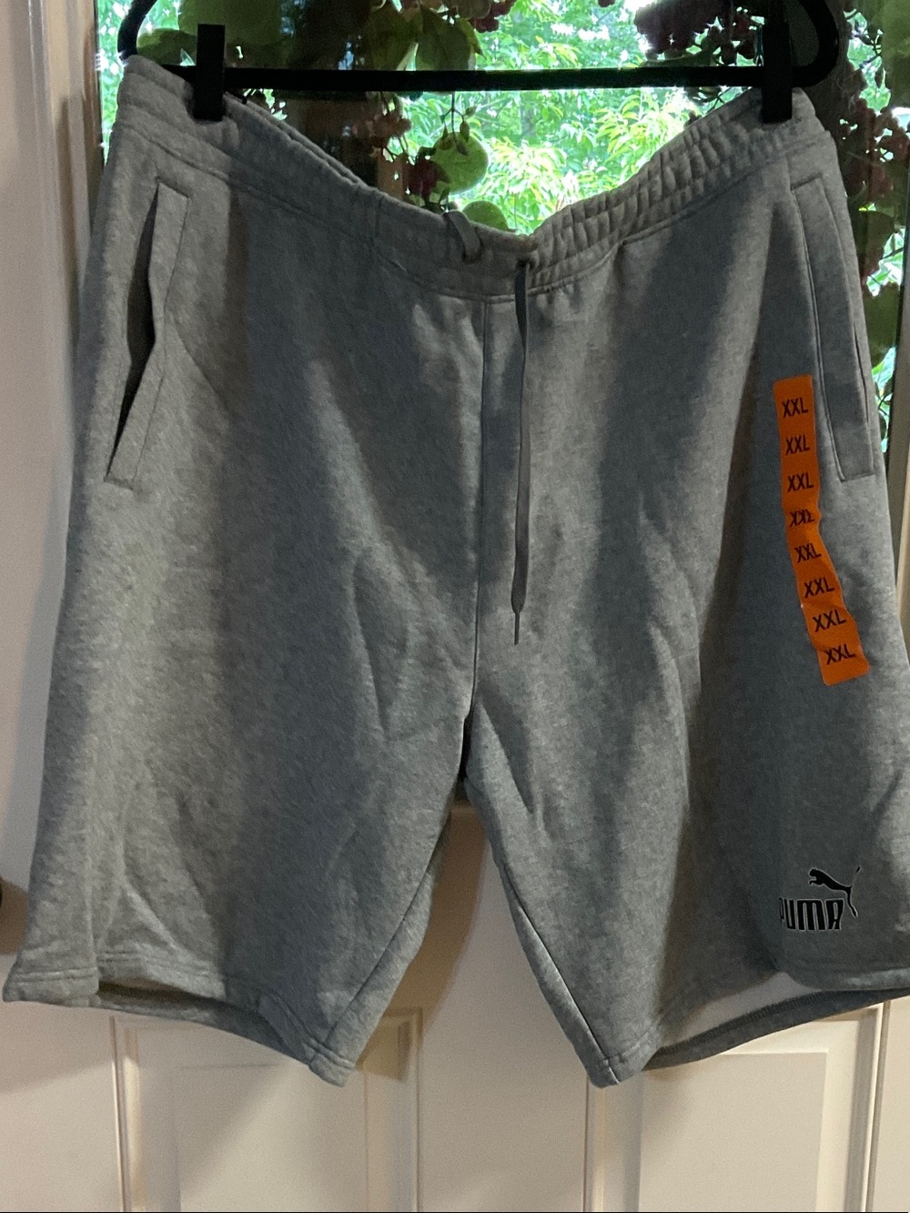 Puma Men’s Gray Athletic Fleece Shorts with Drawstring
